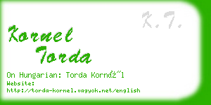 kornel torda business card